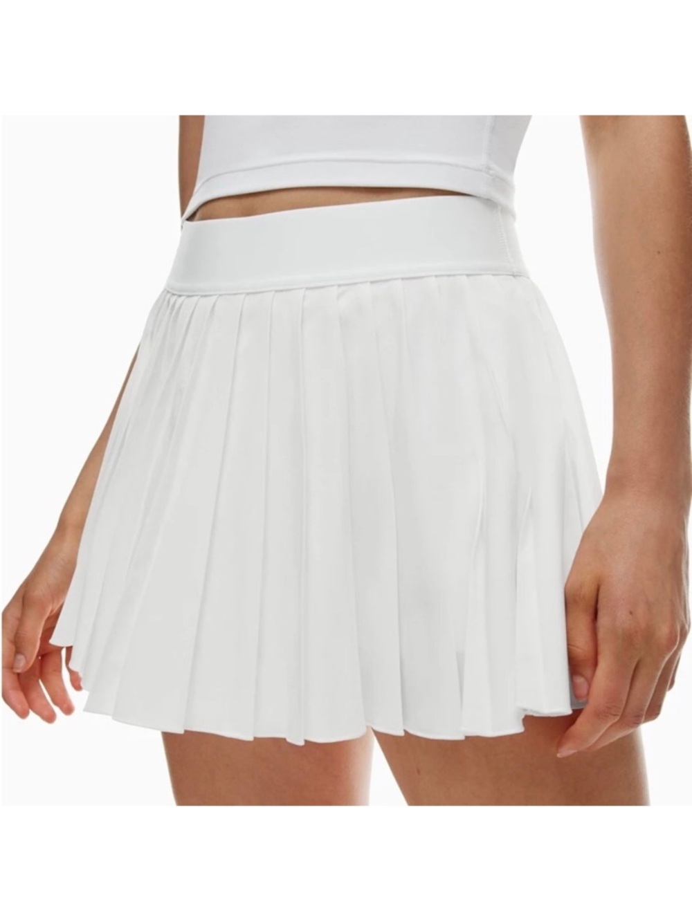 Aritzia TNA White Pleated Mini Tennis Skirt Skort XS